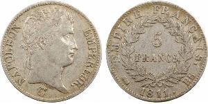 5 Franc Primo Impero francese (1804-1814) Argento Napoleone Bonaparte(1769 - 1821)