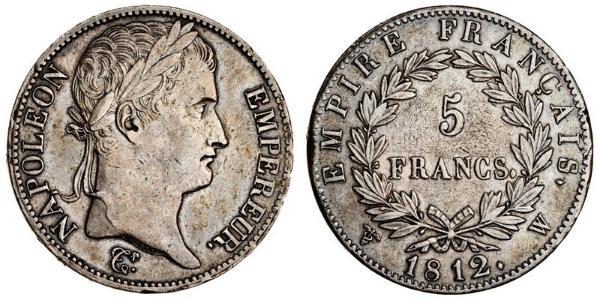 5 Franc Primo Impero francese (1804-1814) Argento Napoleone Bonaparte(1769 - 1821)
