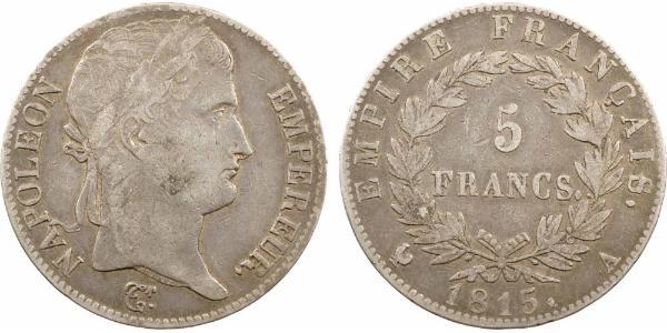 5 Franc Primo Impero francese (1804-1814) Argento Napoleone Bonaparte(1769 - 1821)