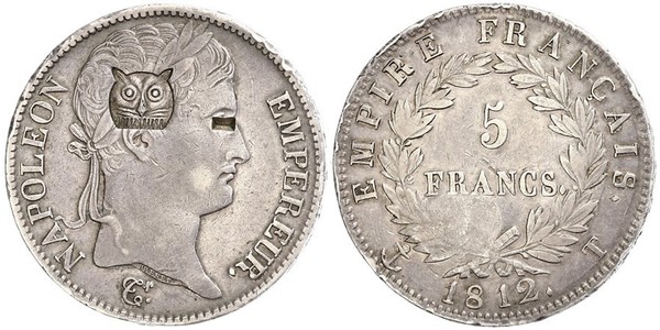 5 Franc Primo Impero francese (1804-1814) Argento Napoleone Bonaparte(1769 - 1821)