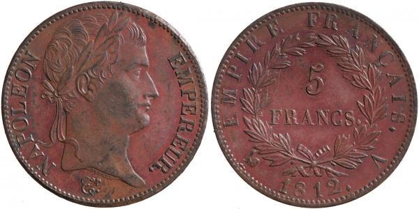 5 Franc Primo Impero francese (1804-1814) Argento Napoleone Bonaparte(1769 - 1821)