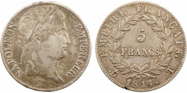 5 Franc Primo Impero francese (1804-1814) Argento Napoleone Bonaparte(1769 - 1821)
