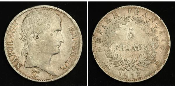 5 Franc Primo Impero francese (1804-1814) Argento Napoleone Bonaparte(1769 - 1821)