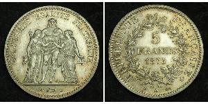 5 Franc Seconda Repubblica francese (1848-1852) Argento 