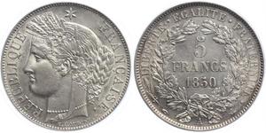 5 Franc Seconda Repubblica francese (1848-1852) Argento 