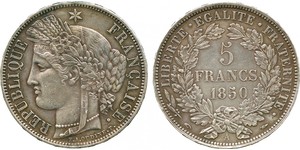 5 Franc Seconda Repubblica francese (1848-1852) Argento 