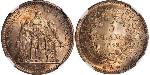 5 Franc Seconda Repubblica francese (1848-1852) Argento 