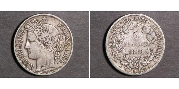 5 Franc Seconda Repubblica francese (1848-1852) Argento 