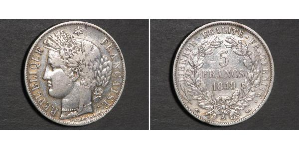 5 Franc Seconda Repubblica francese (1848-1852) Argento 