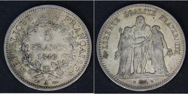 5 Franc Seconda Repubblica francese (1848-1852) Argento 