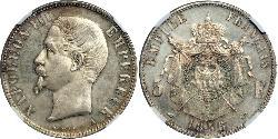 5 Franc Secondo Impero francese (1852-1870) Argento Napoleone III (1808-1873)