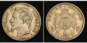 5 Franc Secondo Impero francese (1852-1870) Argento Napoleone III (1808-1873)