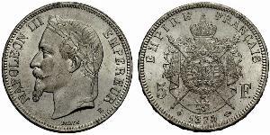 5 Franc Secondo Impero francese (1852-1870) Argento Napoleone III (1808-1873)