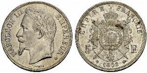5 Franc Secondo Impero francese (1852-1870) Argento Napoleone III (1808-1873)