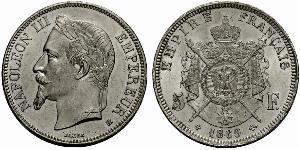 5 Franc Secondo Impero francese (1852-1870) Argento Napoleone III (1808-1873)