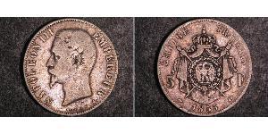 5 Franc Secondo Impero francese (1852-1870) Argento Napoleone III (1808-1873)