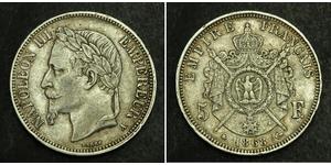 5 Franc Secondo Impero francese (1852-1870) Argento Napoleone III (1808-1873)