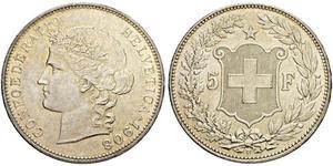 5 Franc Svizzera Argento 