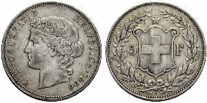 5 Franc Svizzera Argento 