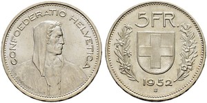 5 Franc Svizzera Argento 