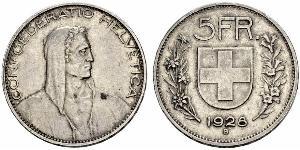 5 Franc Svizzera Argento 