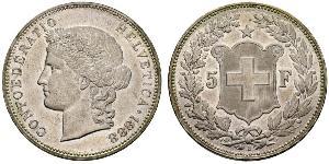 5 Franc Svizzera Argento 