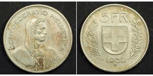 5 Franc Svizzera Argento 