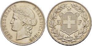 5 Franc Svizzera Argento 