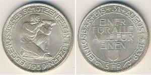 5 Franc Svizzera Argento 