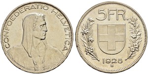 5 Franc Svizzera Argento 