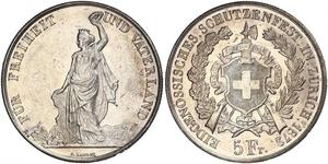 5 Franc Svizzera Argento 