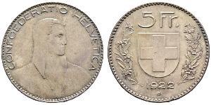 5 Franc Svizzera Argento 