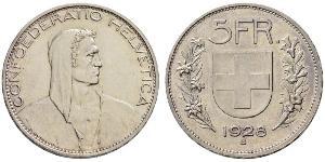 5 Franc Svizzera Argento 