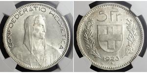 5 Franc Svizzera Argento 