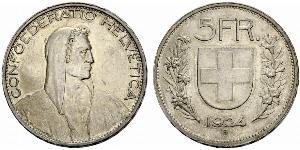 5 Franc Svizzera Argento 