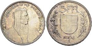 5 Franc Svizzera Argento 