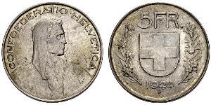 5 Franc Svizzera Argento 