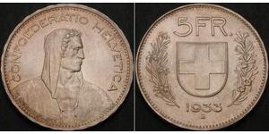 5 Franc Svizzera Argento 