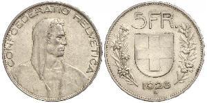 5 Franc Svizzera Argento 