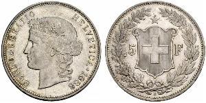 5 Franc Svizzera Argento 