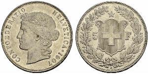 5 Franc Svizzera Argento 