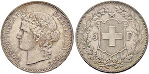 5 Franc Svizzera Argento 