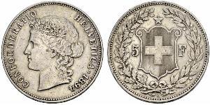 5 Franc Svizzera Argento 