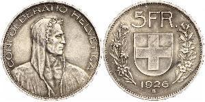 5 Franc Svizzera Argento 