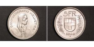 5 Franc Svizzera Argento 