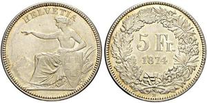 5 Franc Svizzera Argento 