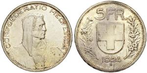 5 Franc Svizzera Argento 