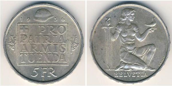 5 Franc Svizzera Argento 