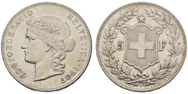 5 Franc Svizzera Argento 