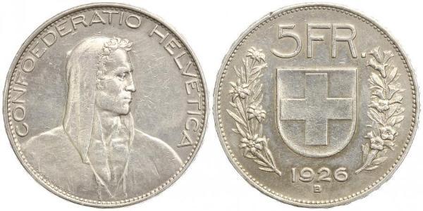 5 Franc Svizzera Argento 